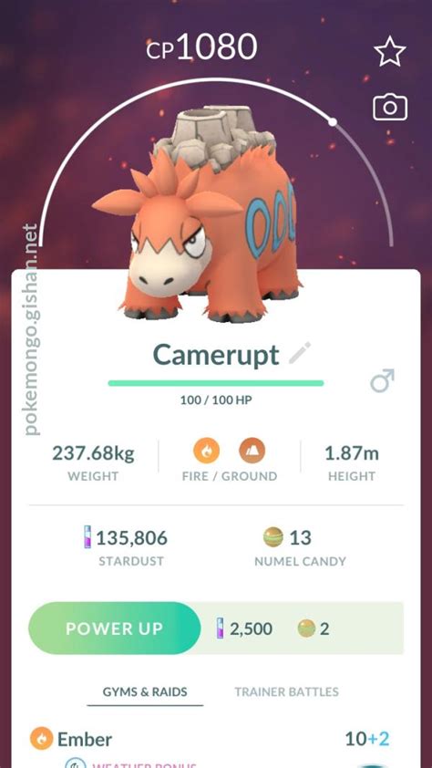 Camerupt (Pokémon GO) .